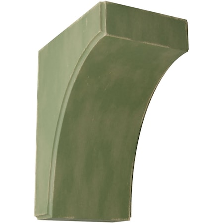 Ekena Millwork 5 1/4"W x 8"D x 10"H Clarksville Wood Vintage Decor Bracket, Restoration Green BKTWD05X08X10CVGR